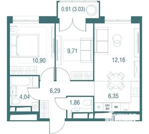 3-к квартира, вторичка, 52м2, 18/24 этаж