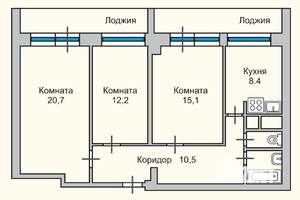 3-к квартира, вторичка, 72м2, 11/14 этаж