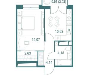 1-к квартира, вторичка, 37м2, 13/24 этаж