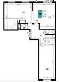 2-к квартира, вторичка, 81м2, 11/25 этаж