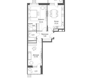 2-к квартира, вторичка, 81м2, 8/24 этаж