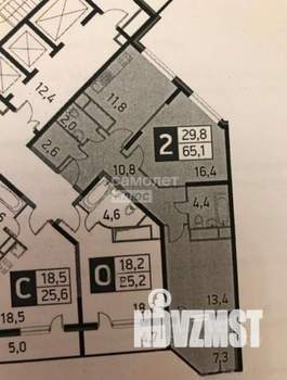 2-к квартира, вторичка, 65м2, 25/25 этаж