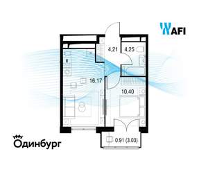 1-к квартира, вторичка, 36м2, 22/24 этаж