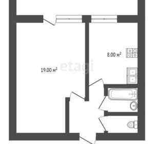1-к квартира, вторичка, 34м2, 1/9 этаж