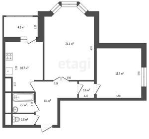 2-к квартира, вторичка, 60м2, 17/25 этаж