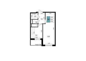 1-к квартира, строящийся дом, 38м2, 5/25 этаж