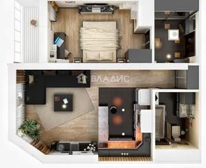 1-к квартира, вторичка, 45м2, 17/19 этаж