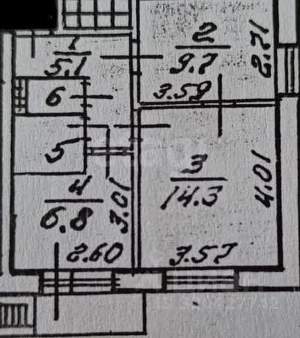 2-к квартира, вторичка, 39м2, 6/12 этаж