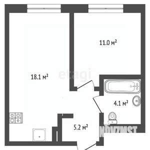 1-к квартира, вторичка, 38м2, 3/15 этаж