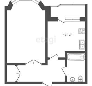 1-к квартира, вторичка, 45м2, 13/24 этаж