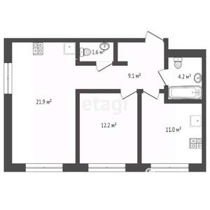 2-к квартира, вторичка, 60м2, 12/25 этаж