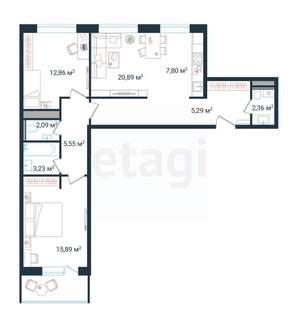3-к квартира, вторичка, 78м2, 9/25 этаж
