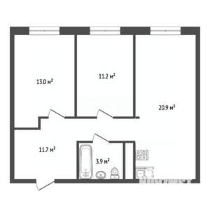 2-к квартира, вторичка, 62м2, 5/25 этаж