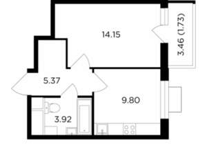 1-к квартира, вторичка, 35м2, 8/24 этаж