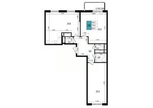 2-к квартира, строящийся дом, 81м2, 9/25 этаж