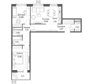 3-к квартира, вторичка, 78м2, 20/22 этаж