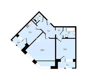 2-к квартира, вторичка, 76м2, 10/22 этаж