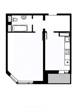 1-к квартира, вторичка, 45м2, 4/21 этаж