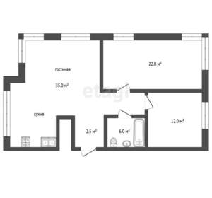 3-к квартира, вторичка, 71м2, 6/25 этаж