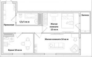 2-к квартира, вторичка, 53м2, 10/25 этаж
