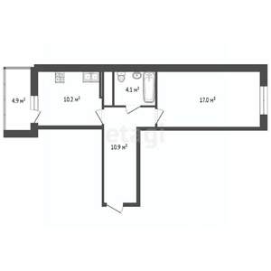 1-к квартира, вторичка, 42м2, 6/15 этаж