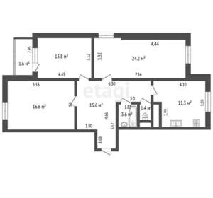 3-к квартира, вторичка, 90м2, 25/25 этаж