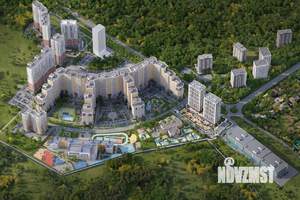 1-к квартира, строящийся дом, 40м2, 21/24 этаж