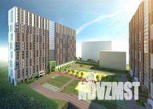 1-к квартира, строящийся дом, 44м2, 2/25 этаж