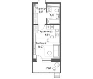 Студия квартира, вторичка, 29м2, 15/24 этаж