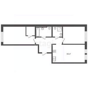2-к квартира, вторичка, 65м2, 4/15 этаж