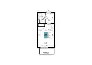 Студия квартира, строящийся дом, 27м2, 10/25 этаж