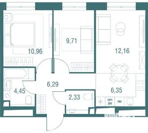 3-к квартира, вторичка, 52м2, 2/24 этаж