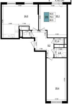 2-к квартира, вторичка, 81м2, 14/25 этаж