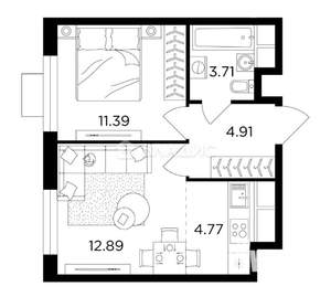 2-к квартира, вторичка, 38м2, 6/24 этаж