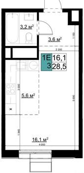 Студия квартира, вторичка, 29м2, 5/24 этаж