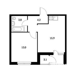 1-к квартира, вторичка, 34м2, 14/26 этаж