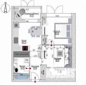 1-к квартира, вторичка, 43м2, 6/22 этаж