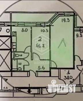 2-к квартира, вторичка, 46м2, 13/18 этаж