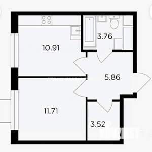 1-к квартира, вторичка, 36м2, 19/24 этаж