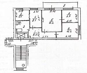 4-к квартира, вторичка, 64м2, 4/9 этаж