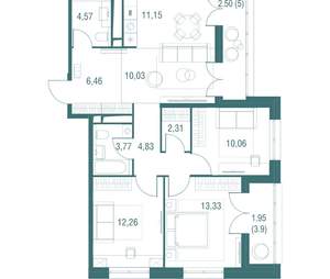 4-к квартира, вторичка, 83м2, 18/24 этаж