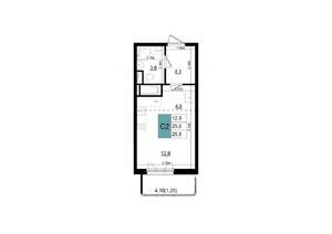 Студия квартира, строящийся дом, 27м2, 13/25 этаж