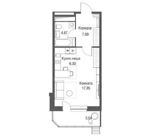 1-к квартира, вторичка, 39м2, 3/24 этаж