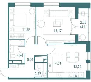 3-к квартира, вторичка, 64м2, 21/24 этаж