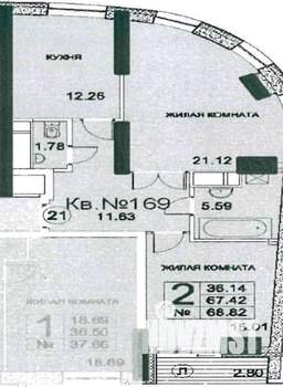 Студия квартира, вторичка, 68м2, 4/27 этаж