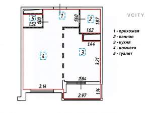 Студия квартира, вторичка, 35м2, 16/25 этаж