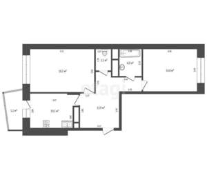 2-к квартира, вторичка, 63м2, 9/15 этаж