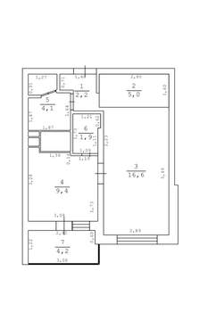 2-к квартира, вторичка, 43м2, 21/22 этаж