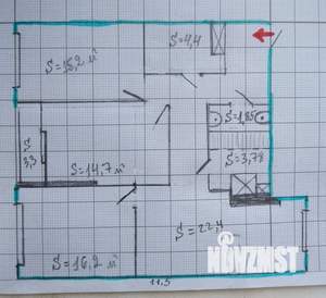 3-к квартира, вторичка, 97м2, 2/24 этаж