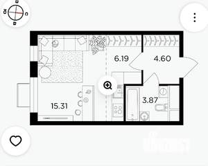 Студия квартира, строящийся дом, 30м2, 13/24 этаж